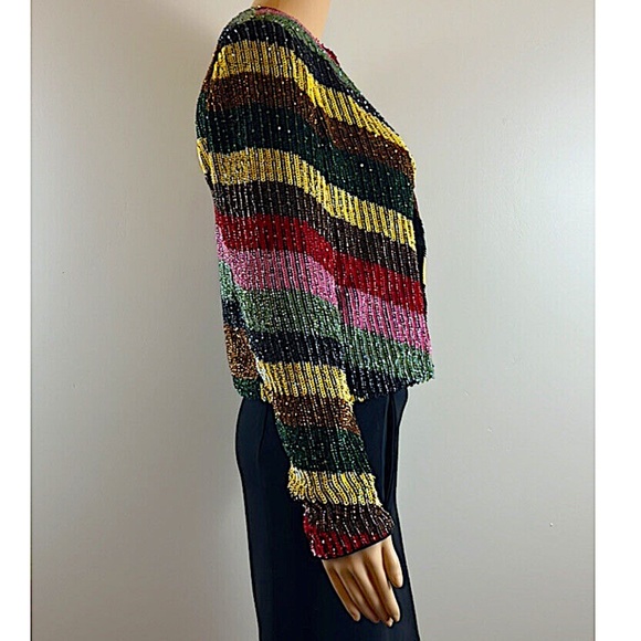 Alice + Olivia Multi with Tag Kidman Sequined Boxy Jacket Blazer - Picture 10 of 14